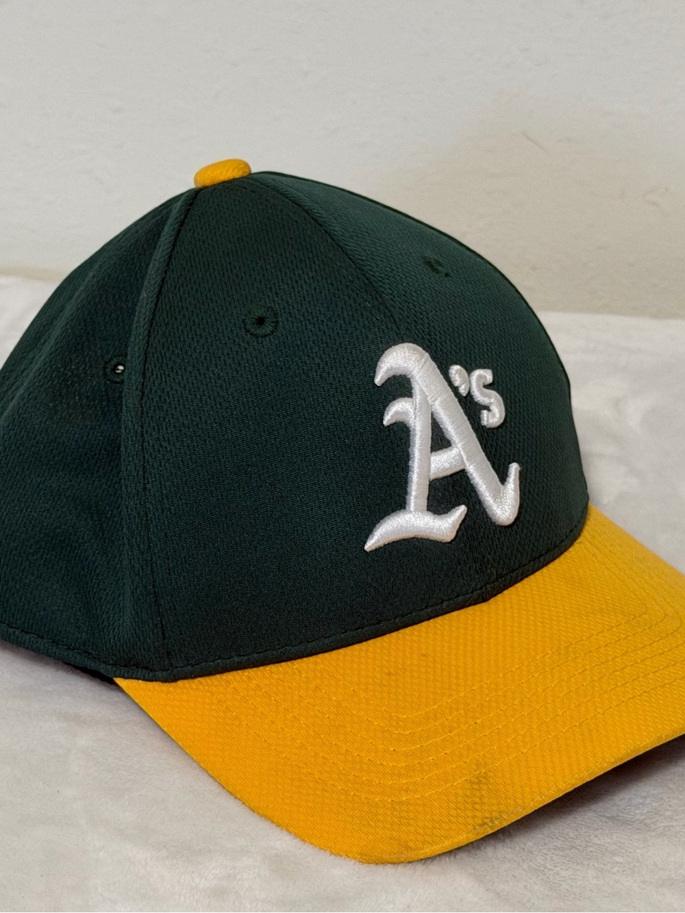 Kids Green and Yellow Baseball Hat with White Embroidery